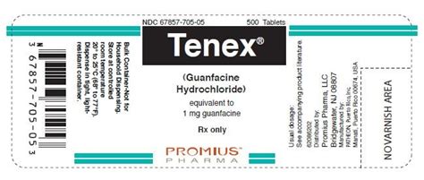 Tenex (Guanfacine Hydrochloride Tablets): Side Effects, Uses.